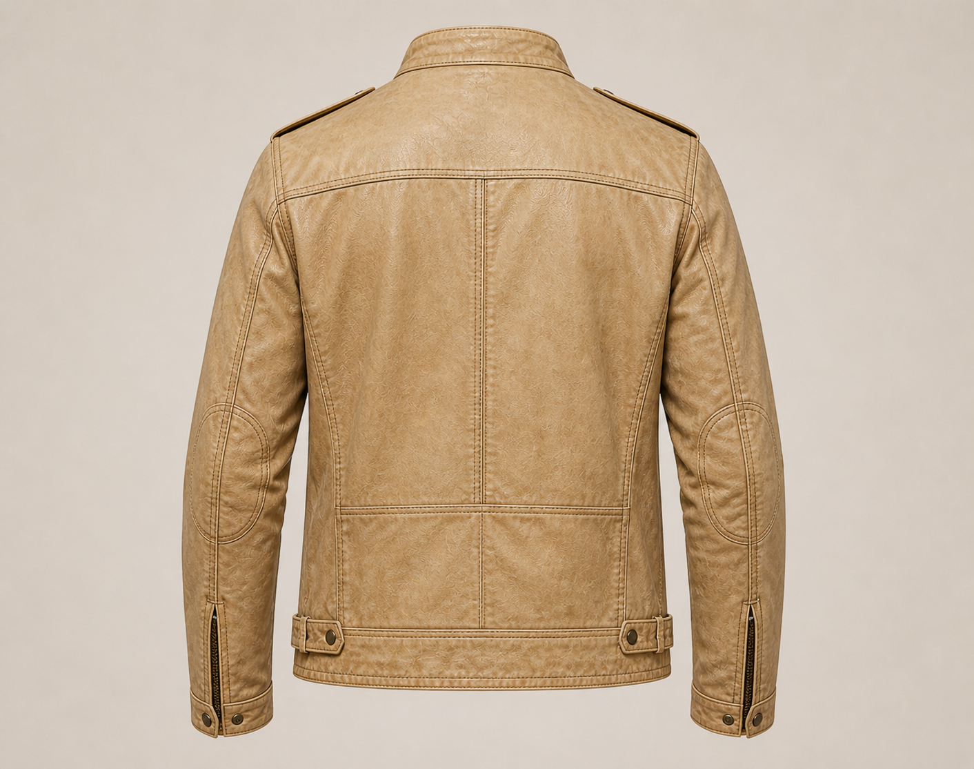 Leather jacket in sand color