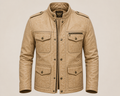 Leather jacket in sand color