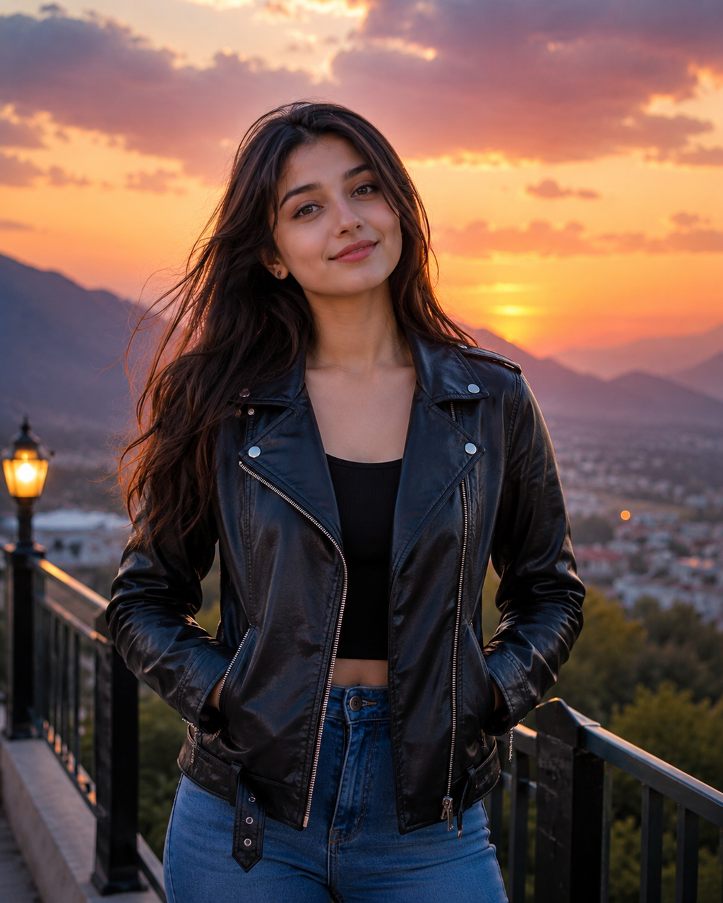 Luna Classic Black Leather Moto Jacket