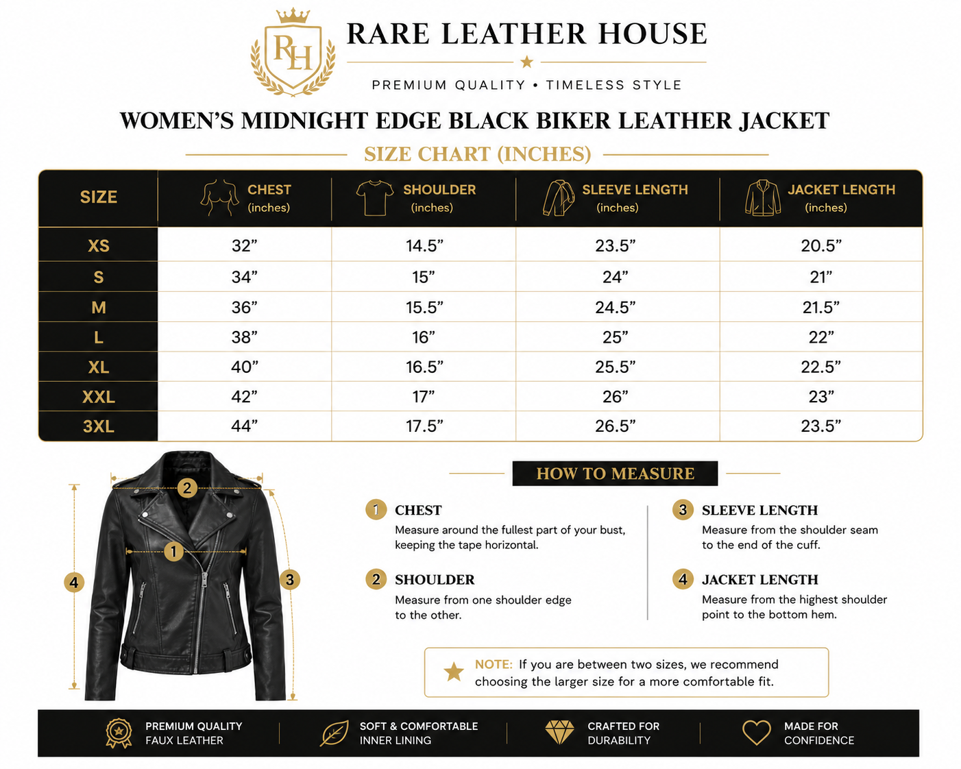 Luna Classic Black Leather Moto Jacket