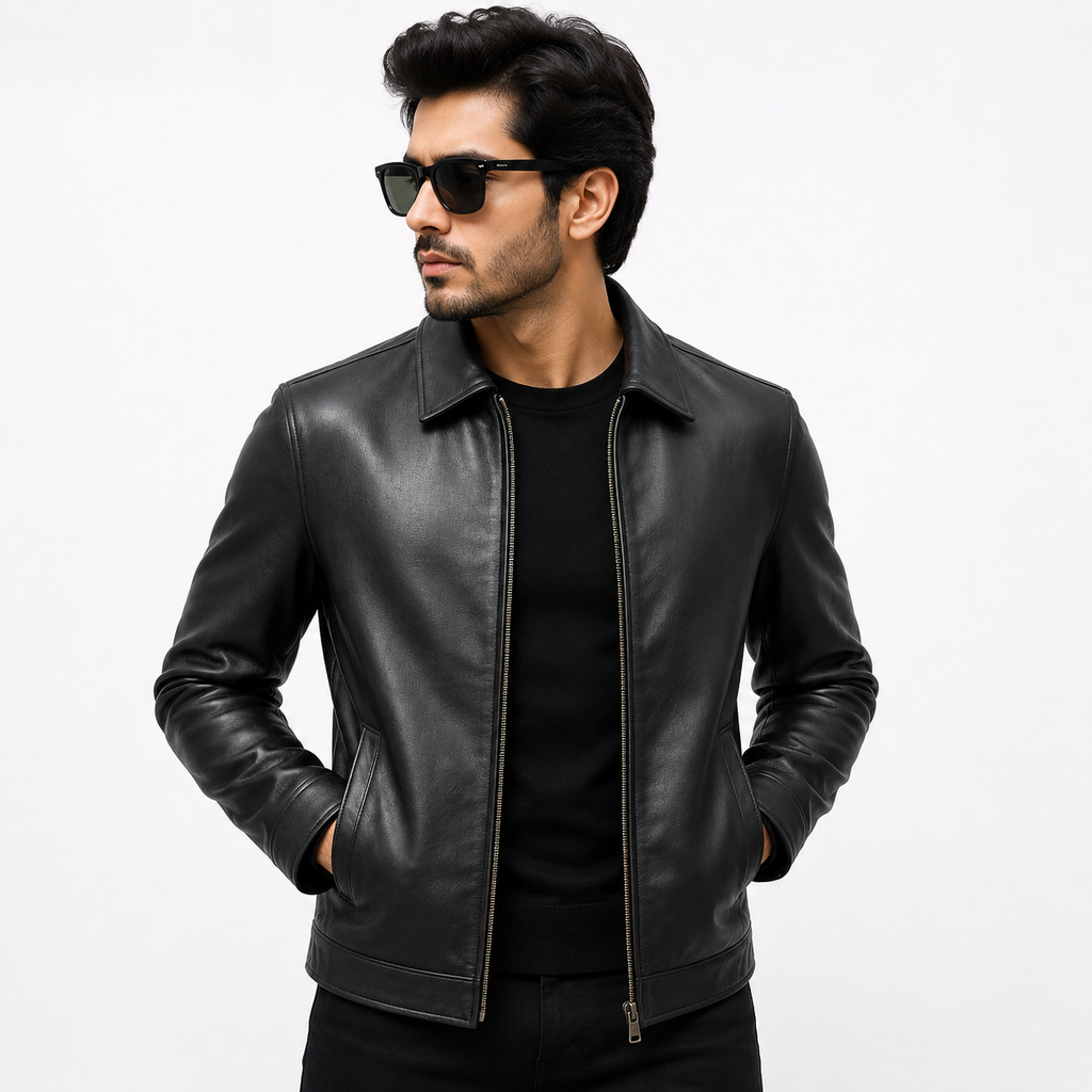 Men's Classic Black Leather Jacket
